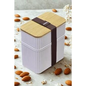 Piev Pratik Zebra Bambu Kapaklı Saklama Beslenme Kabı 2 Li No 2 thumbnail 1