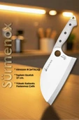 Sürmene Serisi K Almazan Mutfak Şef Bıçağı Bıçak Kamp Bıçağı Deri Kılıflı Beyaz Verzalit Sap HDS-150 thumbnail 2