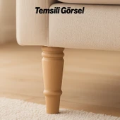 Bohem 20 cm Doğal Ahşap Ayak 4 ADET SET Boyasız Silindir Mobilya Koltuk Kanepe Ayağı Aparat Dahil thumbnail 7