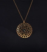 Doğal Taş Oniks Doğal Taşlı Yuvarlak Model Antik Kadın Kolye euk47o thumbnail 3