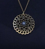 Doğal Taş Lapis Doğal Taşlı Yuvarlak Model Antik Kadın Kolye euk47lps thumbnail 2