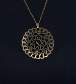 Doğal Taş Oniks Doğal Taşlı Yuvarlak Model Antik Kadın Kolye euk47o thumbnail 2