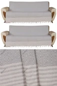 Buldan İşi Kaymaz Pamuklu 2'li Koltuk Örtüsü 170x210 Cm Kaliteli Koltuk Şalı Çekyat Kanepe Örtüsü (2 ADET) thumbnail 1