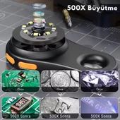 ShopyTech IPS Ekranlı Taşınabilir Dijital Mikroskop 500X 2MP 8 LED Işıklı 1080P Foto/Video TypeC Windows/Mac Uyumlu thumbnail 5