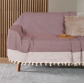 Buldan İşi Kaymaz Pamuklu 2'li Koltuk Örtüsü 170x210 Cm Kaliteli Koltuk Şalı Çekyat Kanepe Örtüsü (2 ADET) thumbnail 2