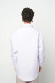 Kadın Çift Cepli Lila Renk Gömlek thumbnail 5