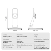 XP-Pen ACS15 Ergo Stand Yükseklik ve Açı Ayarlı Tablet Standı - 4