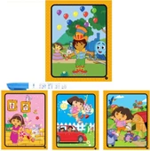 MACERA PEŞİNDE Magic Book Eğitici İngilizce Sihirli Boyama Kitabı Su Kalemi Water Painting Turuncu thumbnail 2