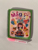 DOĞUM GÜNÜ KUTLAMA Magic Book Eğitici İngilizce Sihirli Boyama Kitabı Su Kalemi Water Painting Yeşil thumbnail 1