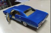 Kinsmart Oyuncak Metal Model Araba 1/36 Çek Bırak 1967 Mavi Chevrolet İmpala thumbnail 3