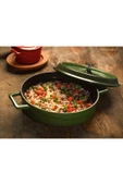 Lava Döküm Çok Amaçlı Yayvan Tencere. Trendy Serisi Çap(ø)24 - Yeşil thumbnail 4