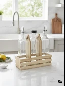 Ahşap Doğal 3Lü Set Yağdanlık ve Sosluk Takımı(SET)(IHLAMUR - KAVAK) Ahşap Rengi 10 SET thumbnail 2