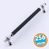 Mobilya Mutfak Çekmece Metal Dolabı Kulpları Dolap Kapak Kulpu Kulbu 256 mm 25.6 cm Krom Siyah thumbnail 1