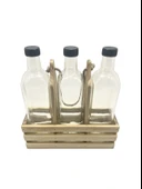 Ahşap Doğal 3Lü Set Yağdanlık ve Sosluk Takımı(SET)(IHLAMUR - KAVAK) Ahşap Rengi 2 SET thumbnail 4