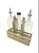 Ahşap Doğal 3Lü Set Yağdanlık ve Sosluk Takımı(SET)(IHLAMUR - KAVAK) Ahşap Rengi 2 SET thumbnail 3