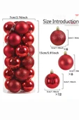24 Adet 3 cm Kırmızı & Altın Noel Ağacı Süs Topu Seti | Mini Plastik Yılbaşı Dekor Topları thumbnail 1