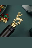 Geyik Şeklinde Altın Kaplama Şarap Şişesi Tıpası | Dayanıklı Çinko Alaşım Şarap Aksesuarı (1 Adet) thumbnail 2