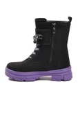 Ayakmod Siyah Lila İçi Polarlı Kaymaz Taban Kız Çocuk Bot G-1001 F Zncr thumbnail 2