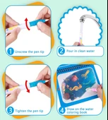 BİSİKLETLİ DOSTLAR Magic Book Eğitici İngilizce Sihirli Boyama Kitabı Su Kalemi Water Painting Mavi thumbnail 4