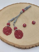 Bakır El İşi Kazaz Püskül İkili & 2 Habbeli Takım (58310) thumbnail 2