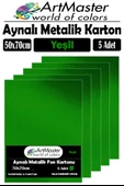 Yeşil Renkli 50x70 Metalik Aynalı Fon Kartonu 5 Adet 1 Paket ArtMaster Metalik Aynalı Fon Kartonu thumbnail 1