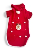 Kurabiye Adam Yılbaşı Köpek Kıyafeti | Noel Baba Kapüşonlu Polar Sweatshirt | Orta ve Büyük Irklar İçin thumbnail 2