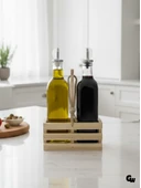 Ahşap Doğal 2Li Set Yağdanlık ve Sosluk Takımı(SET)(IHLAMUR - KAVAK) Ahşap Rengi 1 SET thumbnail 1