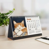 2026 Kedili Masa Takvimi | Üç Aylık Takvim - Önceki Ay Sonraki Ay | Kedi Severlere Hediye thumbnail 10