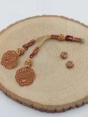 Bakır El İşi Kazaz Püskül İkili & 2 Habbeli Takım (58314) thumbnail 2