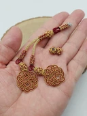 Bakır El İşi Kazaz Püskül İkili & 2 Habbeli Takım (58314) thumbnail 1