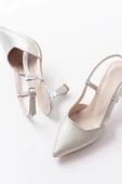 725 Gümüş Pul Desenli Sivri Burunlu  Topuklu Kadın Ayakkabı thumbnail 5