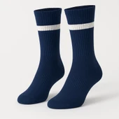 Erkek Lacivert Soket Çorap 2’li Set – Çizgili Pamuklu Spor ve Günlük Kullanım – Plus Scorpion thumbnail 7