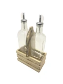 Ahşap Doğal 2Li Set Yağdanlık ve Sosluk Takımı(SET)(IHLAMUR - KAVAK) Ahşap Rengi 1 SET thumbnail 3