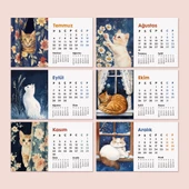 2026 Kedili Masa Takvimi | Üç Aylık Takvim - Önceki Ay Sonraki Ay | Kedi Severlere Hediye thumbnail 4