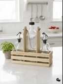 Ahşap Doğal 3Lü 2+1 Set Yağdanlık ve Sosluk Takımı(SET)(IHLAMUR - KAVAK) Ahşap Rengi 5 SET thumbnail 2