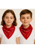 Kırmızı Ay Yıldız Türk Bayrağı Temalı Pamuk Kumaş Fular - Bandana - 23 Nisan, 29 Ekim, 19 Mayıs thumbnail 2
