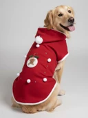 Kurabiye Adam Yılbaşı Köpek Kıyafeti | Noel Baba Kapüşonlu Polar Sweatshirt | Orta ve Büyük Irklar İçin thumbnail 7