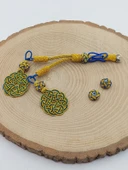 Bakır El İşi Kazaz Püskül İkili & 2 Habbeli Takım (58316) thumbnail 2