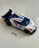 Metal Çek Bırak Yarış Arabası 14x6 Cm Beyaz thumbnail 2