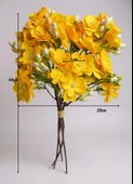 Yapay Çiçek Sarı Yasemin Çiçeği Demeti 4 Dallı Buket 40*20cm thumbnail 3