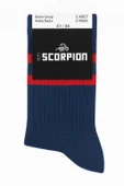 Erkek Lacivert Soket Çorap 2’li Set – Çizgili Pamuklu Spor ve Günlük Kullanım – Plus Scorpion thumbnail 8