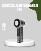 Dijital Ekranlı Şarjlı Mini Fan 100 Kademeli Hız Ayarı thumbnail 1
