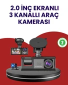Üç Kameralı Araç Kamerası | Full HD 1080P Ön + HD İç/Arka thumbnail 1