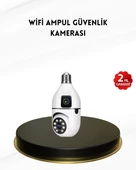 1080P WiFi Ampul Kamera Uzaktan Erişimli Hareket Sensörlü Gece Görüşlü thumbnail 1