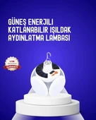 USB ve Solar Şarjlı Katlanabilir 5 Taraflı LED Lamba thumbnail 1