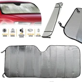 Araç Ön Cam Güneşlik UV ve Isı Koruma Katlanabilir Toyota Corolla Skoda Superb Dacia Duster Ford Focus thumbnail 3