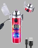 Güç Göstergeli Şarjlı Fenerli USB Elektrikli Çakmak thumbnail 2