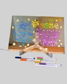 LED Işıklı Akrilik Yazı Tahtası Renkli Kalem Setiyle thumbnail 4