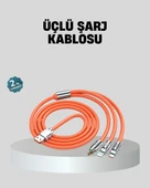 ÜÇLÜ Şarj Kablosu – Yüksek Hızlı, Dayanıklı ve Uzun Ömürlü thumbnail 1