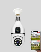 WiFi Ampul Güvenlik Kamerası 1080P Full HD Gece Görüşlü ve Hareket Algılamalı thumbnail 2